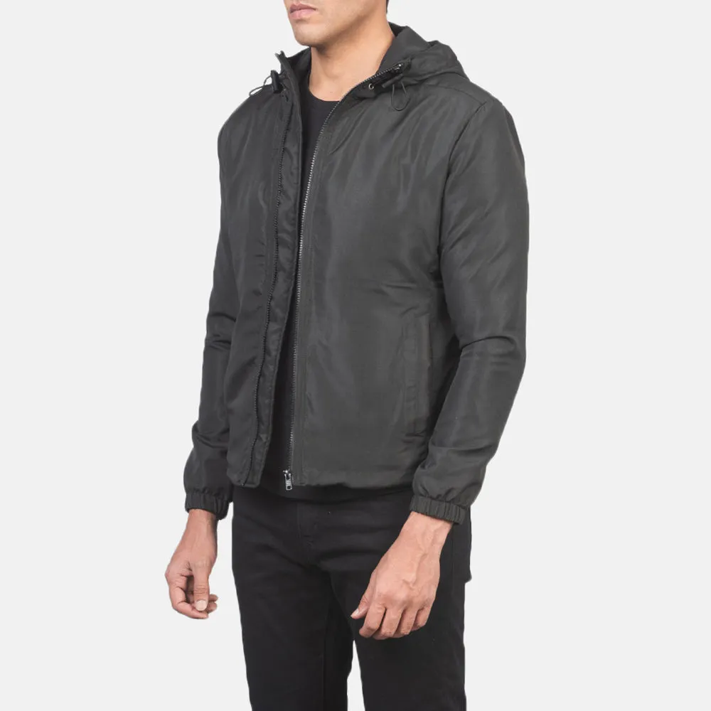 Jimmy Black Hooded Windbreaker Jacket