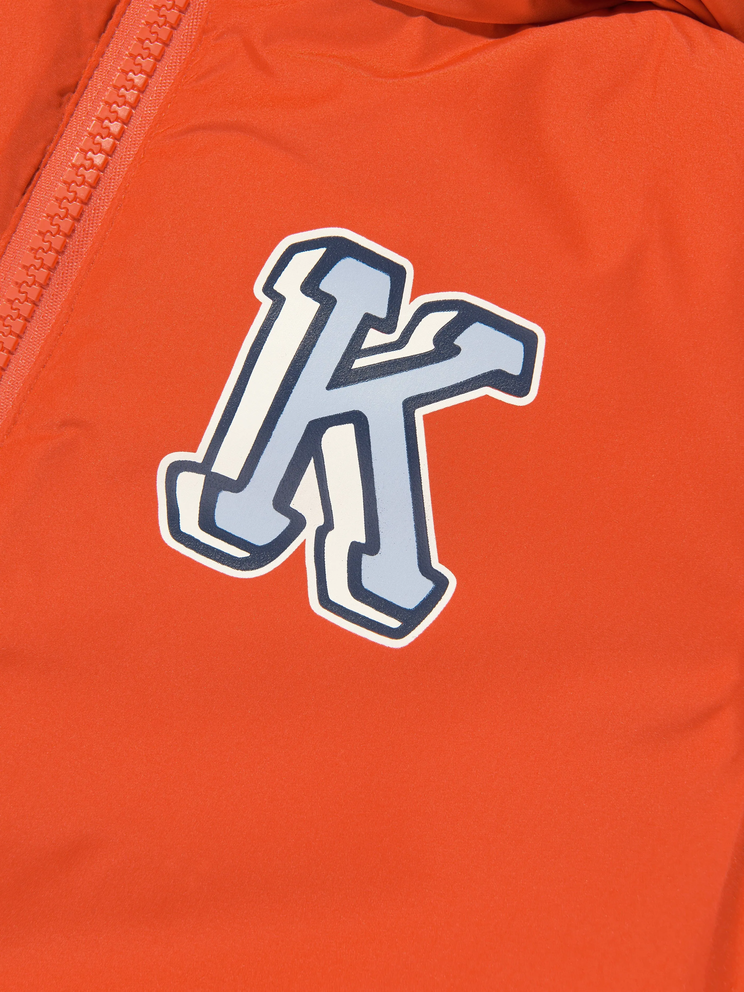 KENZO Boys Logo Puffer Jacket in Orange