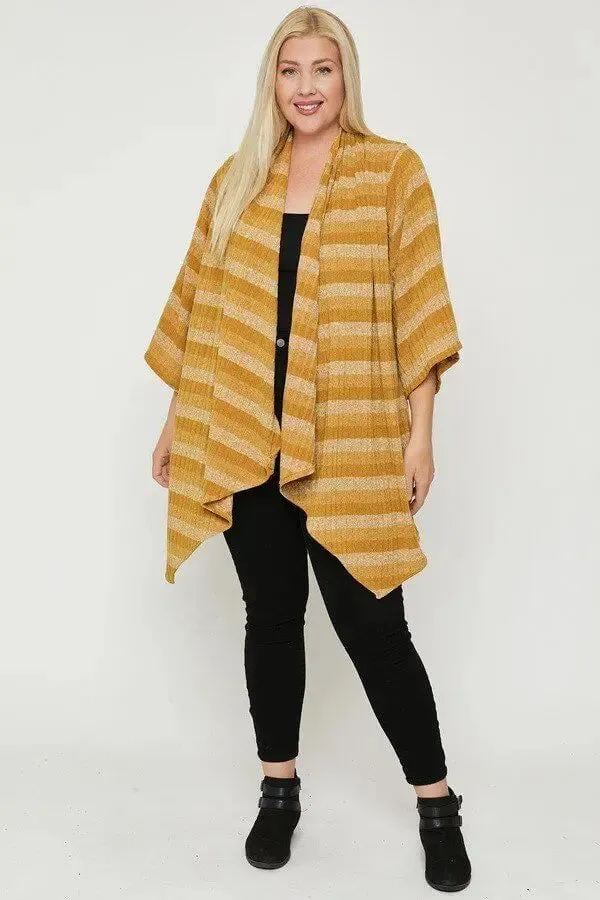 Kimono Style Striped Cardigan