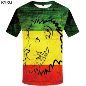 Lion T shirt Men Graffiti Tshirts Print Art T shirts Funny Animal T-shirt 3d Vintage Tshirt Anime Mens Clothing Graphic Unisex