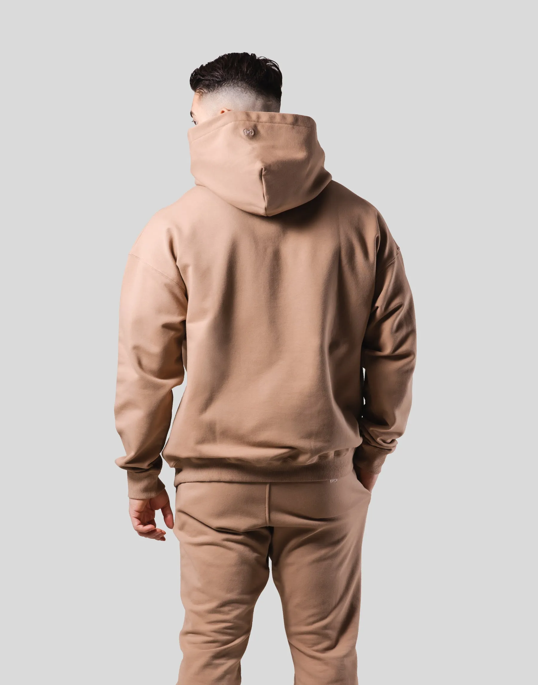 LÝS Logo Stretch Pullover Hoodie - Beige