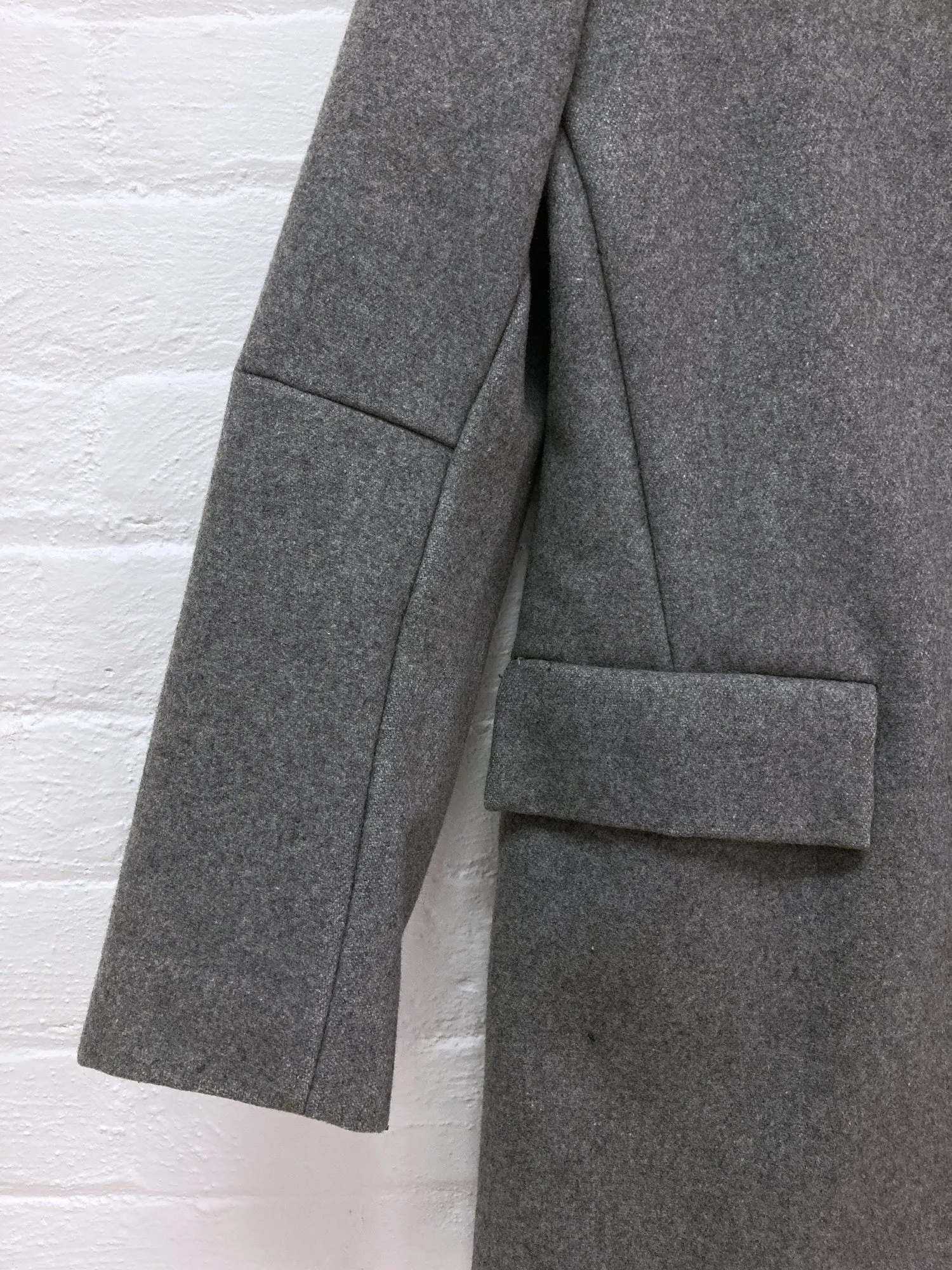 Maison Martin Margiela 6 1990s 2000s grey wool melton reversed placket coat - 42