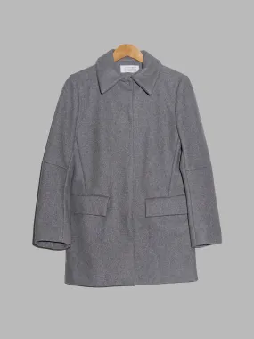 Maison Martin Margiela 6 1990s 2000s grey wool melton reversed placket coat - 42