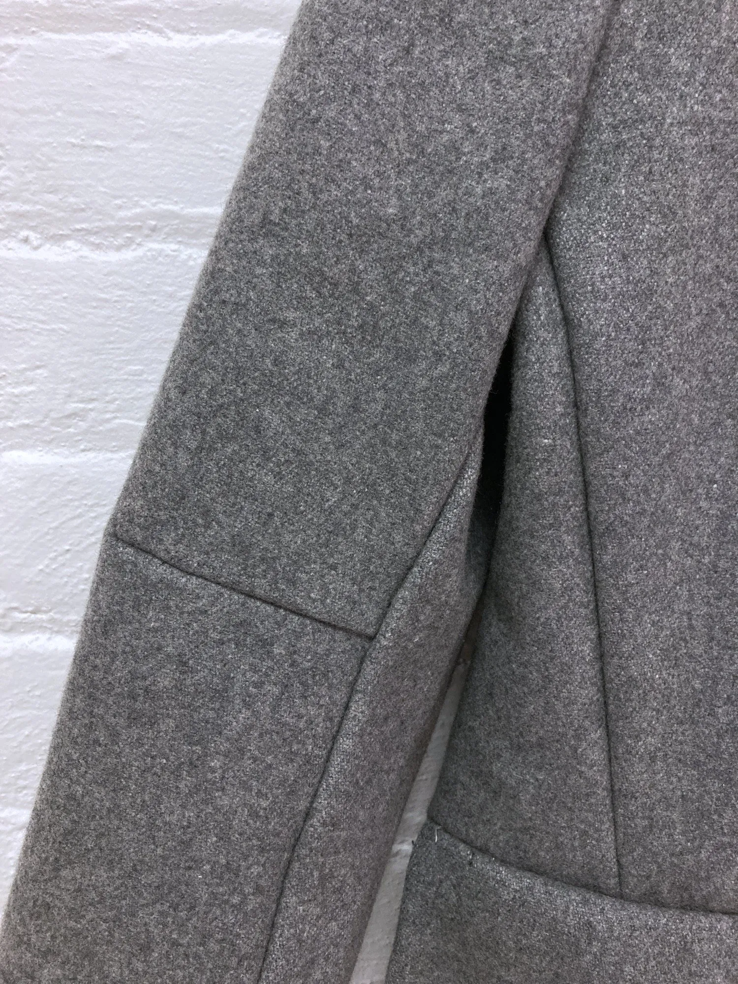 Maison Martin Margiela 6 1990s 2000s grey wool melton reversed placket coat - 42