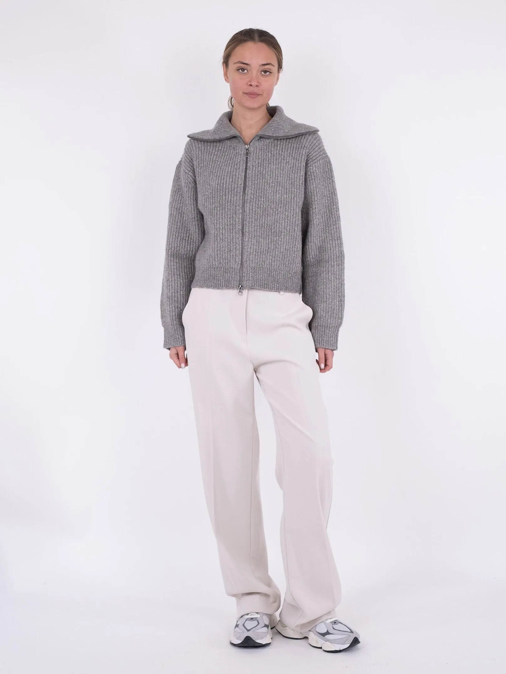 Masja Heavy Knit Cardigan - Grey Melange