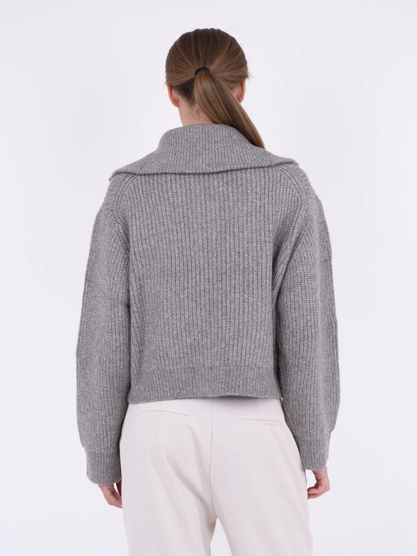 Masja Heavy Knit Cardigan - Grey Melange