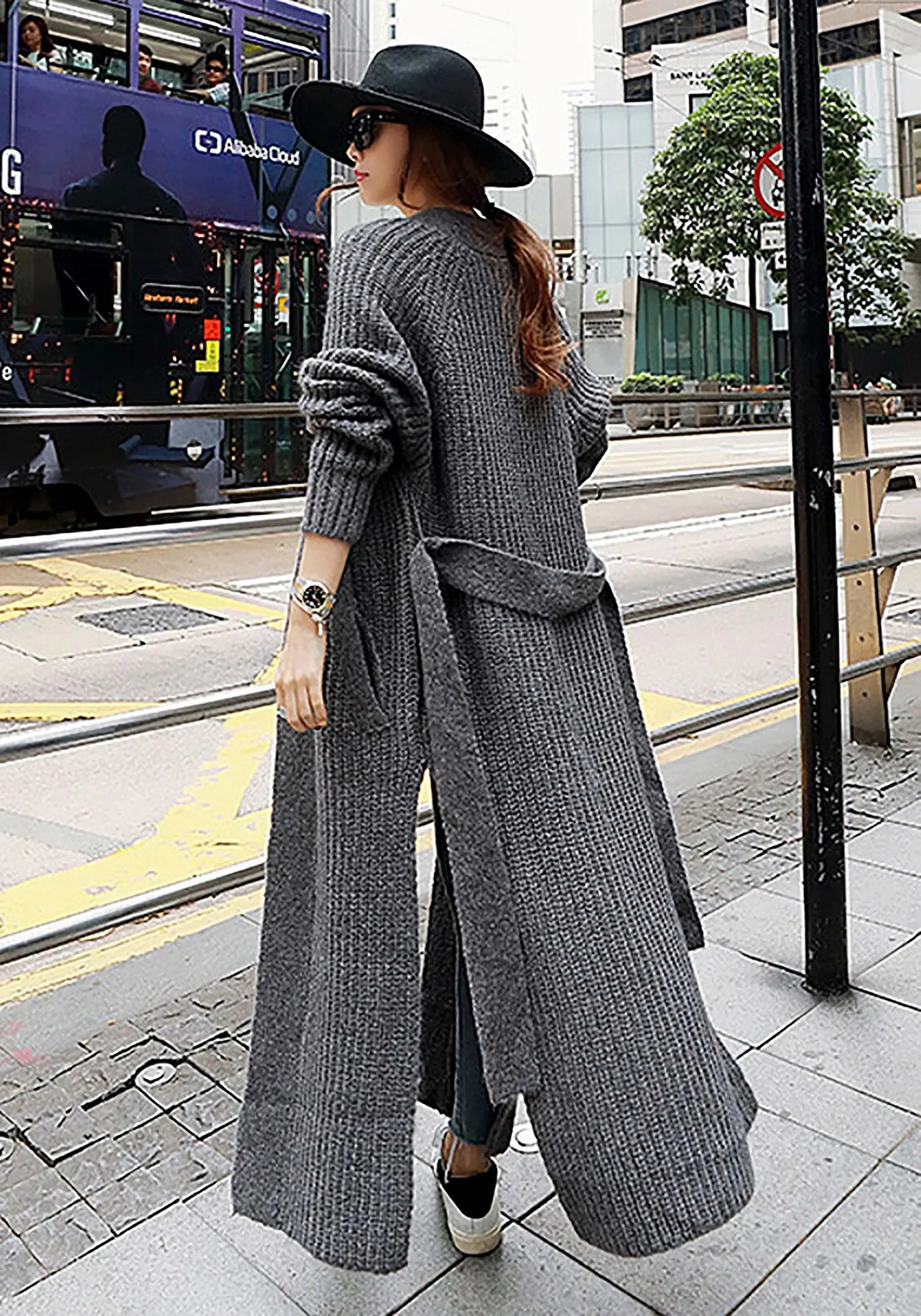 Maxi Knitted Belted Cardigan