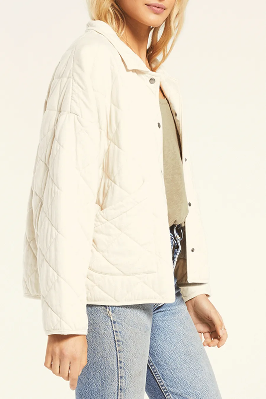 Maya Quilted Jacket | Bone