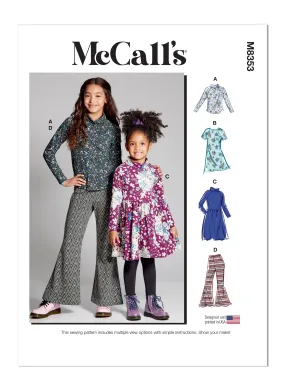 McCall's Pattern M8353 Children's and Girls Top, Dress & Pants