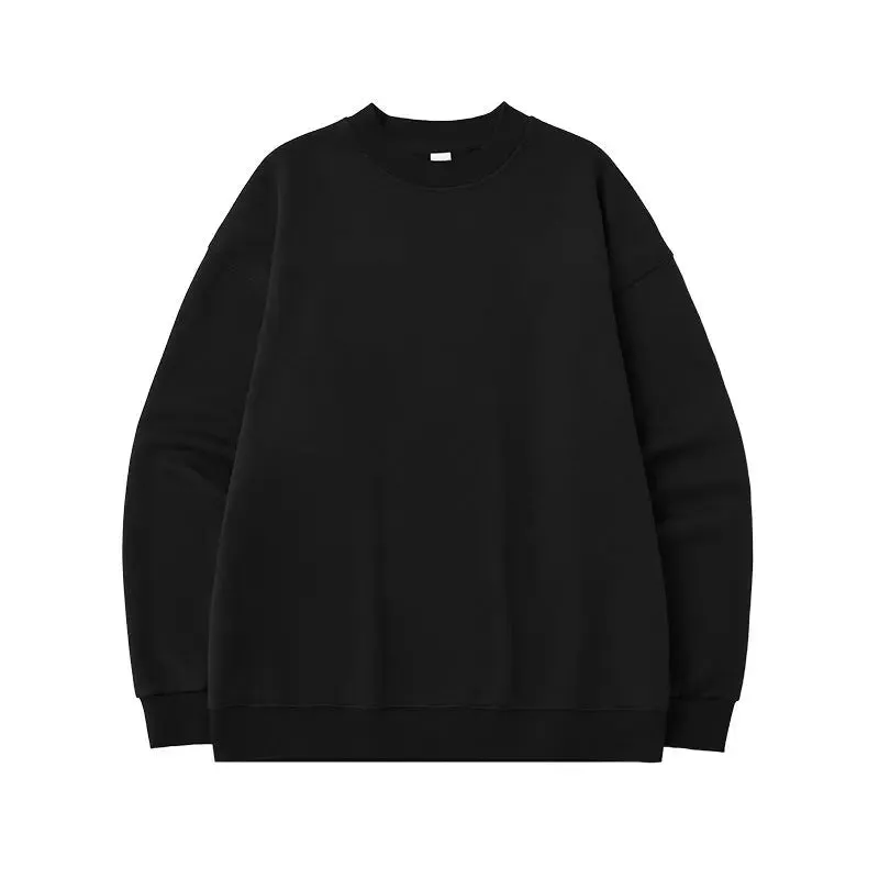 Men's Single-layer Fleece-lined Round Neck Sweatshirt