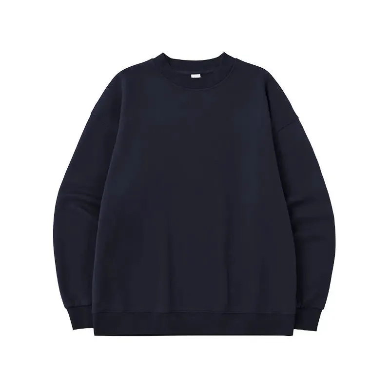 Men's Single-layer Fleece-lined Round Neck Sweatshirt