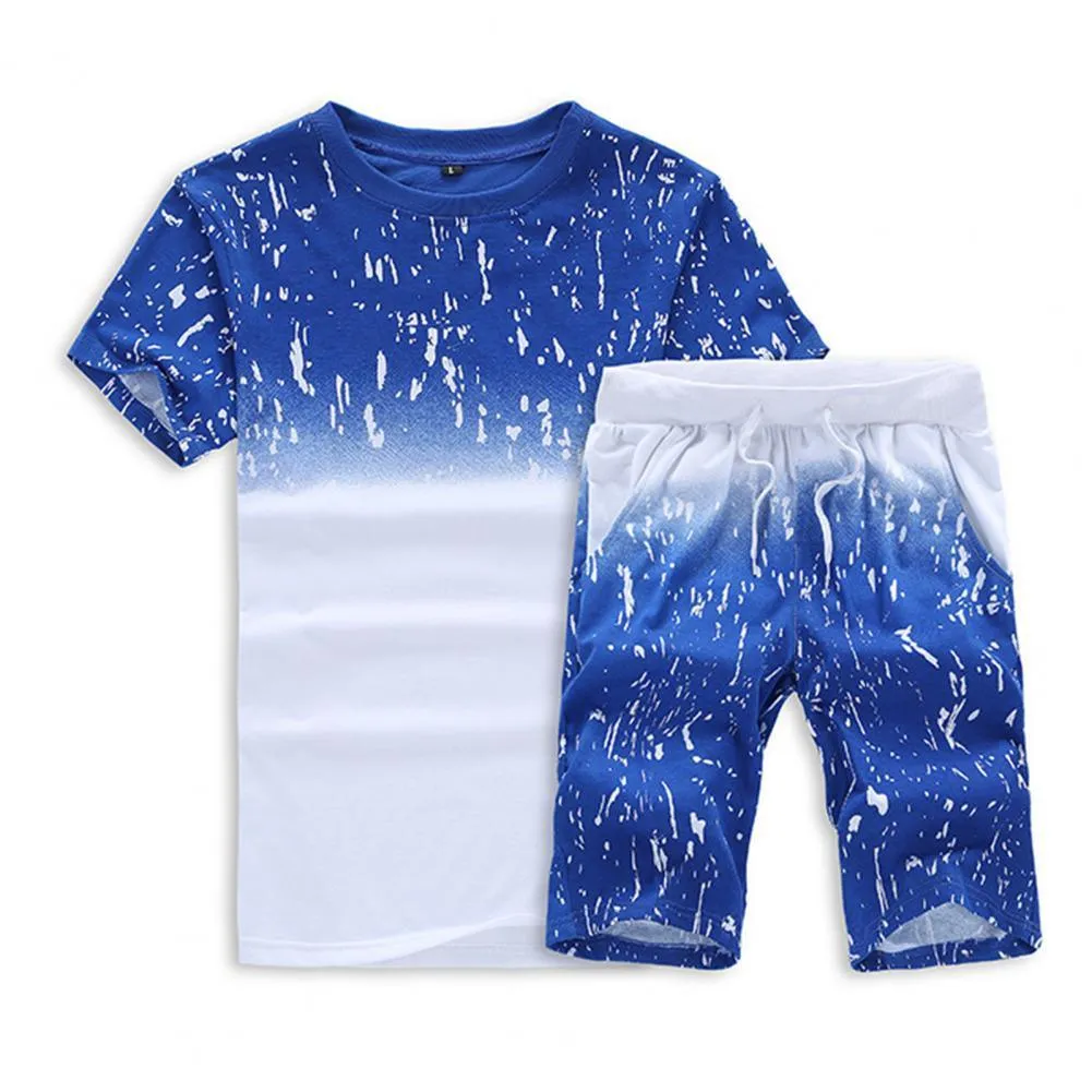 Men's Summer Snowflake Casual Shorts Suit