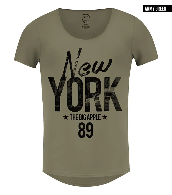 Men's T-shirt "The Big Apple" NYC Graphic Tee Scoop Crew Neck/ Color Option / MD828