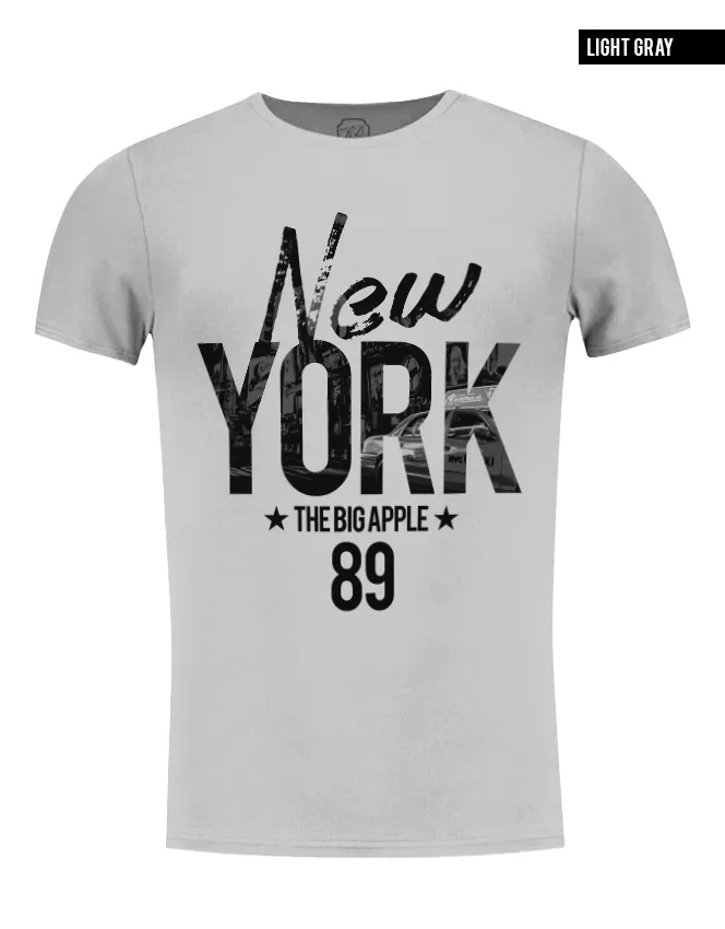 Men's T-shirt "The Big Apple" NYC Graphic Tee Scoop Crew Neck/ Color Option / MD828