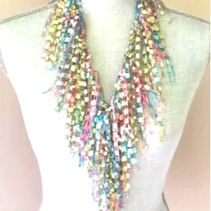 Multi Pastel Scarf Necklace