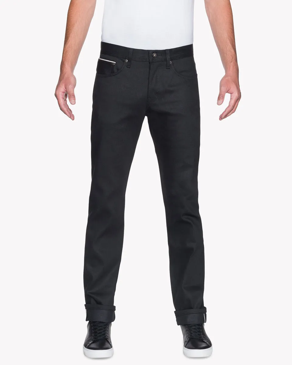 Naked & Famous Weird Guy Regular Tapered Mens Jeans - Black Cobra Stretch Selvedge