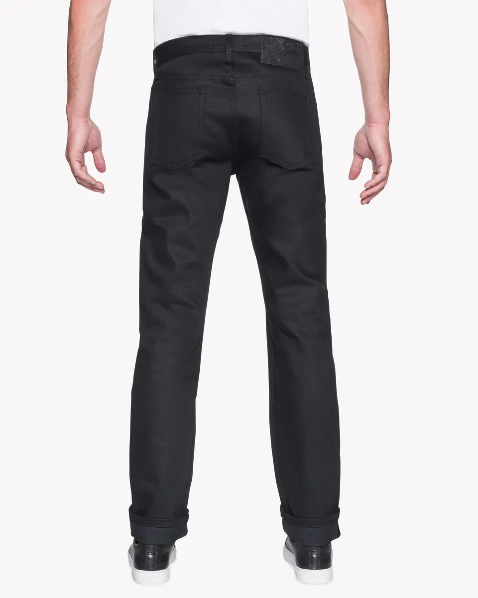 Naked & Famous Weird Guy Regular Tapered Mens Jeans - Black Cobra Stretch Selvedge