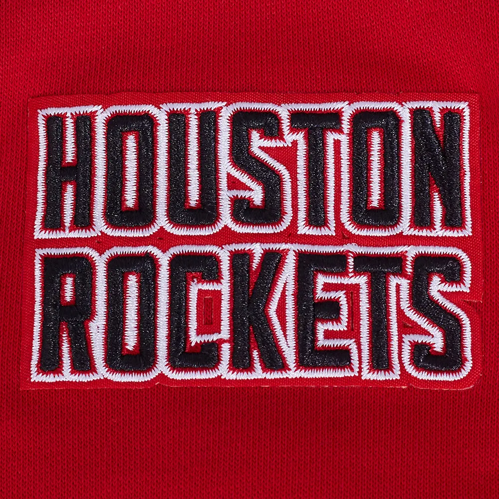 NBA HOUSTON ROCKETS RETRO CLASSIC WOMEN'S CROPPED PO HOODIE (RED/BLACK)