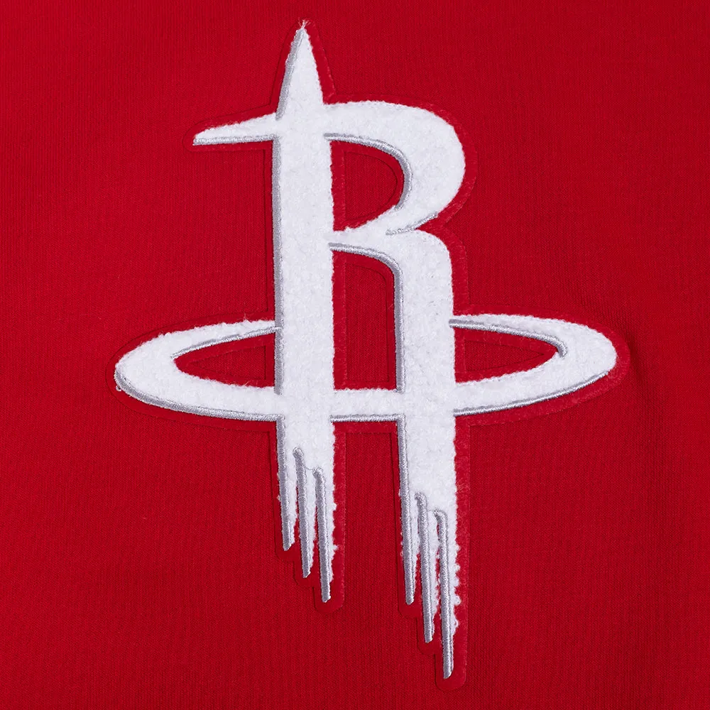 NBA HOUSTON ROCKETS RETRO CLASSIC WOMEN'S CROPPED PO HOODIE (RED/BLACK)