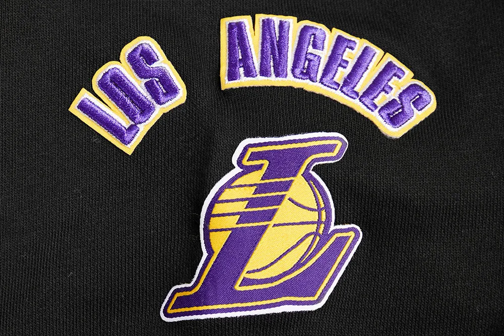 NBA LOS ANGELES LAKERS RETRO CLASSIC WOMEN'S CROPPED PO HOODIE (BLACK/PURPLE/YELLOW)