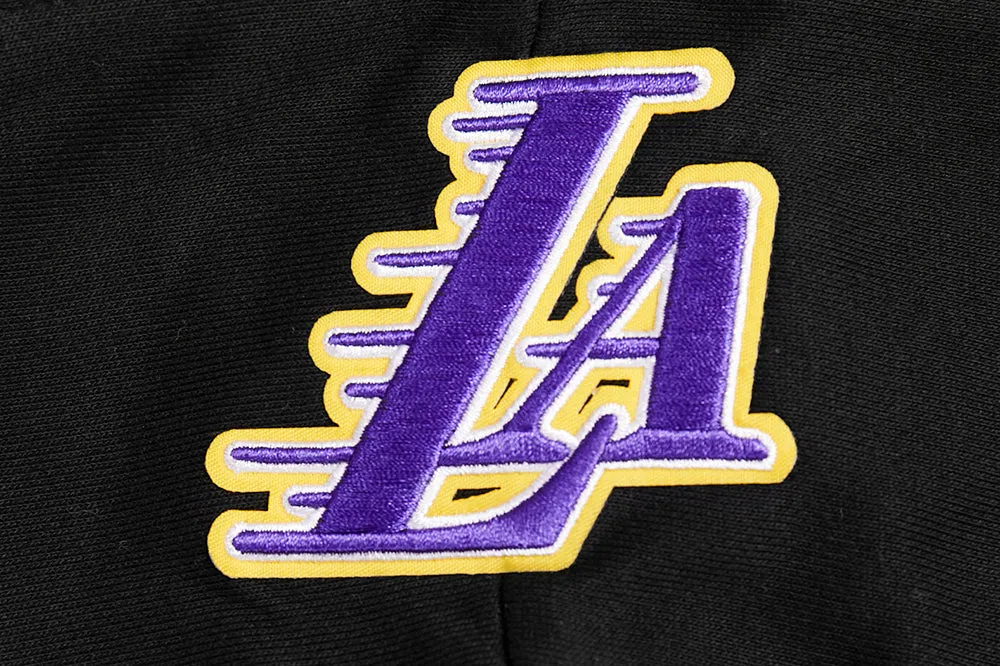 NBA LOS ANGELES LAKERS RETRO CLASSIC WOMEN'S CROPPED PO HOODIE (BLACK/PURPLE/YELLOW)