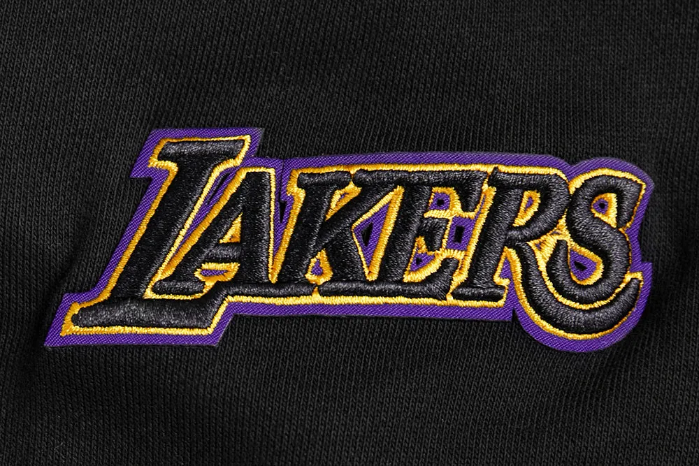 NBA LOS ANGELES LAKERS RETRO CLASSIC WOMEN'S CROPPED PO HOODIE (BLACK/PURPLE/YELLOW)