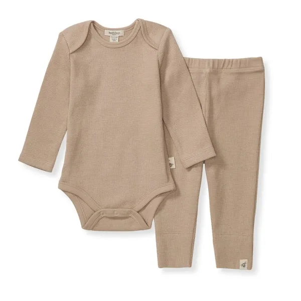 Organic Cotton Thermal Top & Pant Set - Cremini