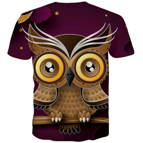 Owl T shirts Men Animal T shirts Funny Graffiti Shirt Print Lovely Tshirts Cool