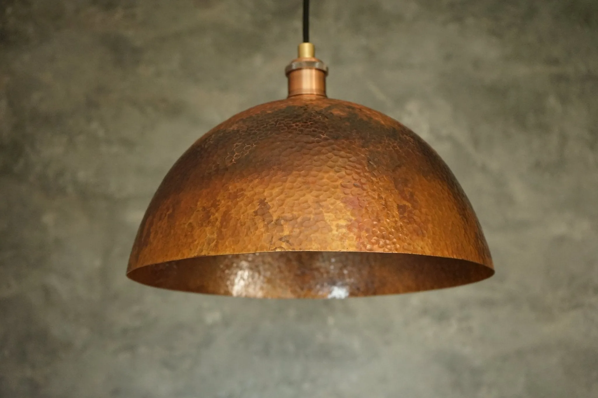 Oxidized Copper Pendant Light, Dome Ceiling Light, Hanging Kitchen Island Light Fixture