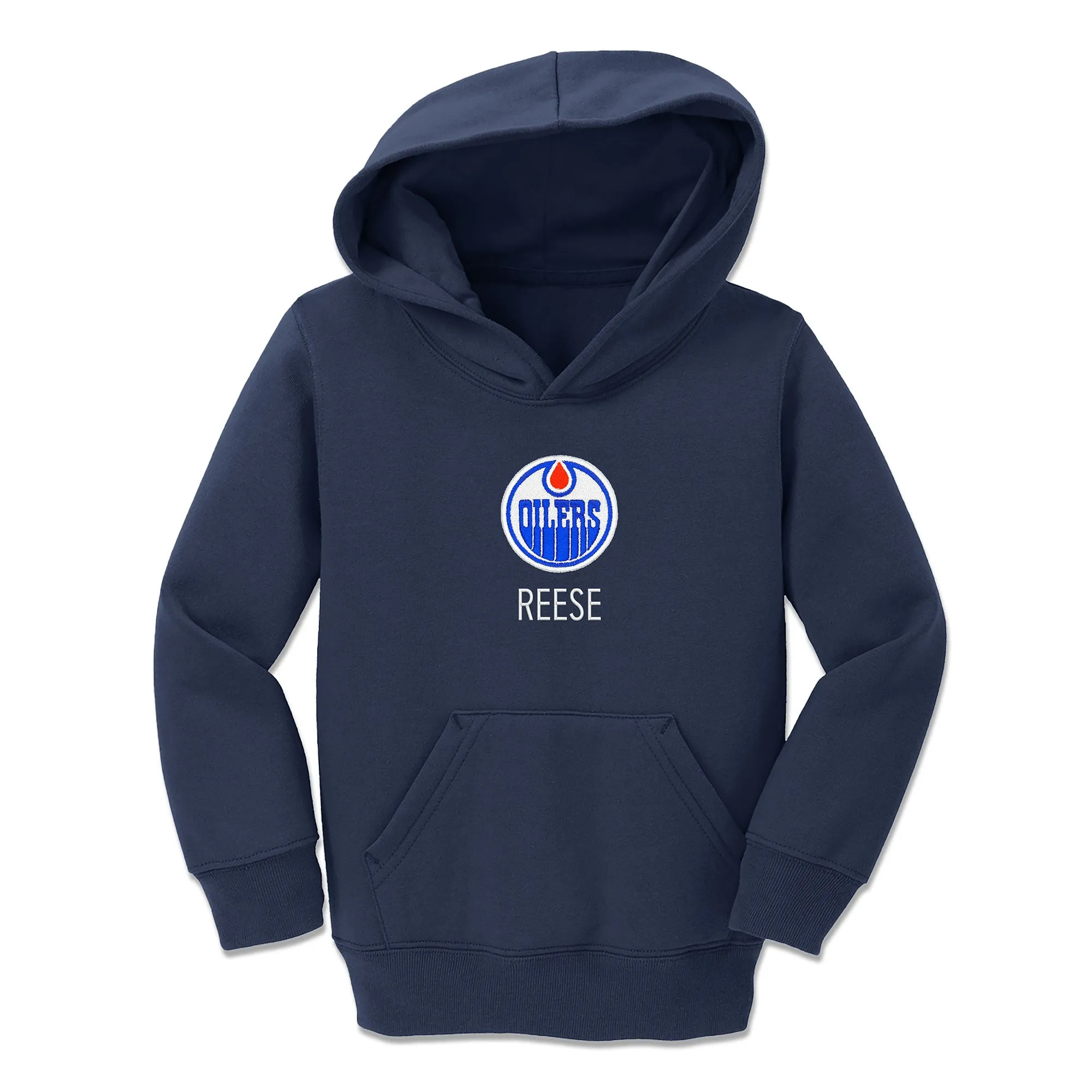 Personalized Edmonton Oilers Toddler Pullover Hooded Sweatshirt