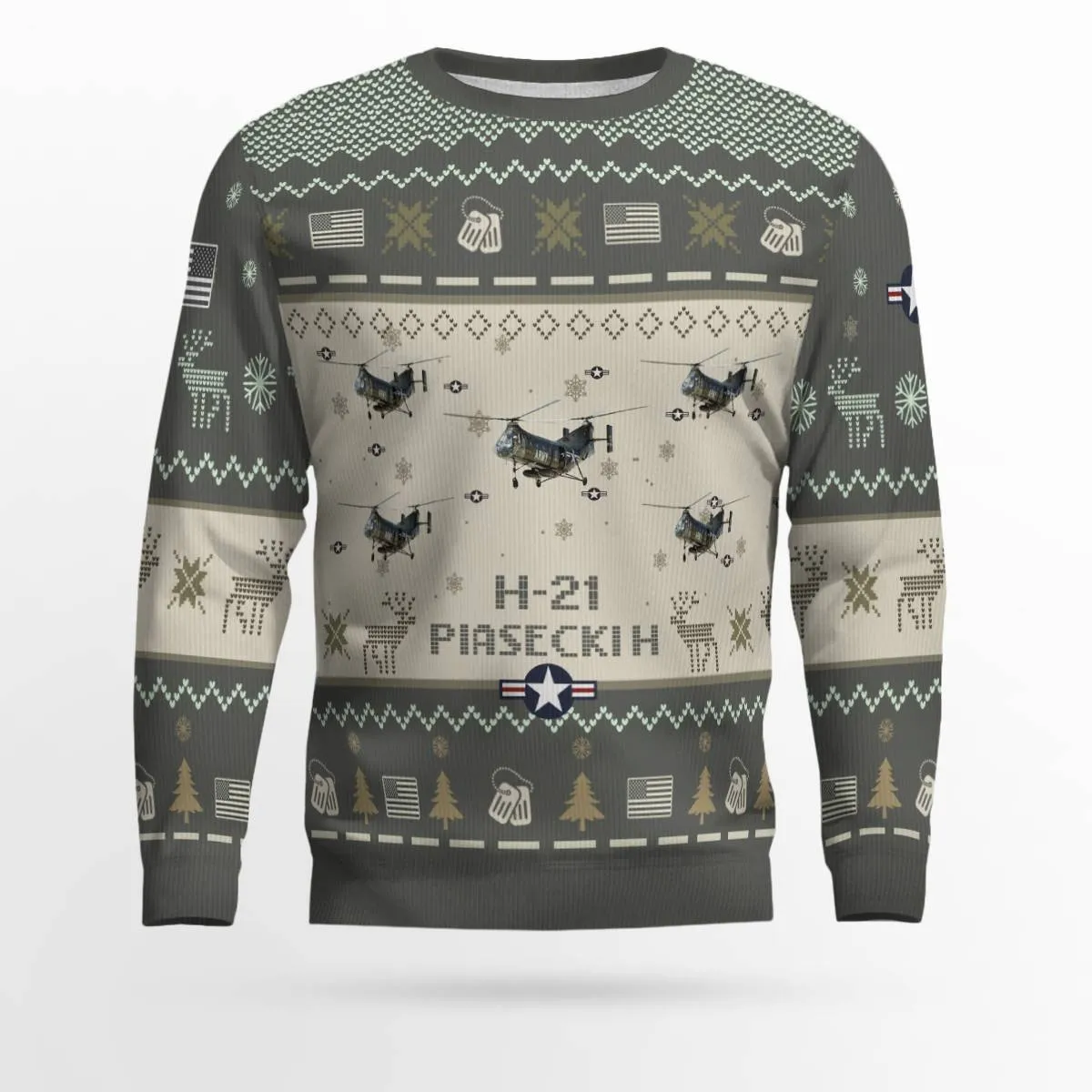 PIASECKI H-21 H21 AIRCRAFT Ugly Sweater Christmas, Ugly Sweater Shirt for Men Dad Veteran