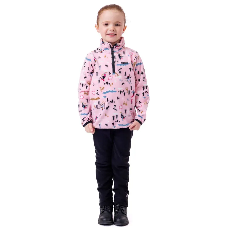 Pink Skiers 2 Piece Fleece Base Layer