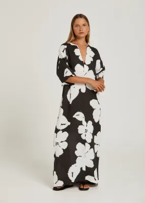 PIPPA RIDLEY TULUM MAXI DRESS CHARCOAL BLOOM