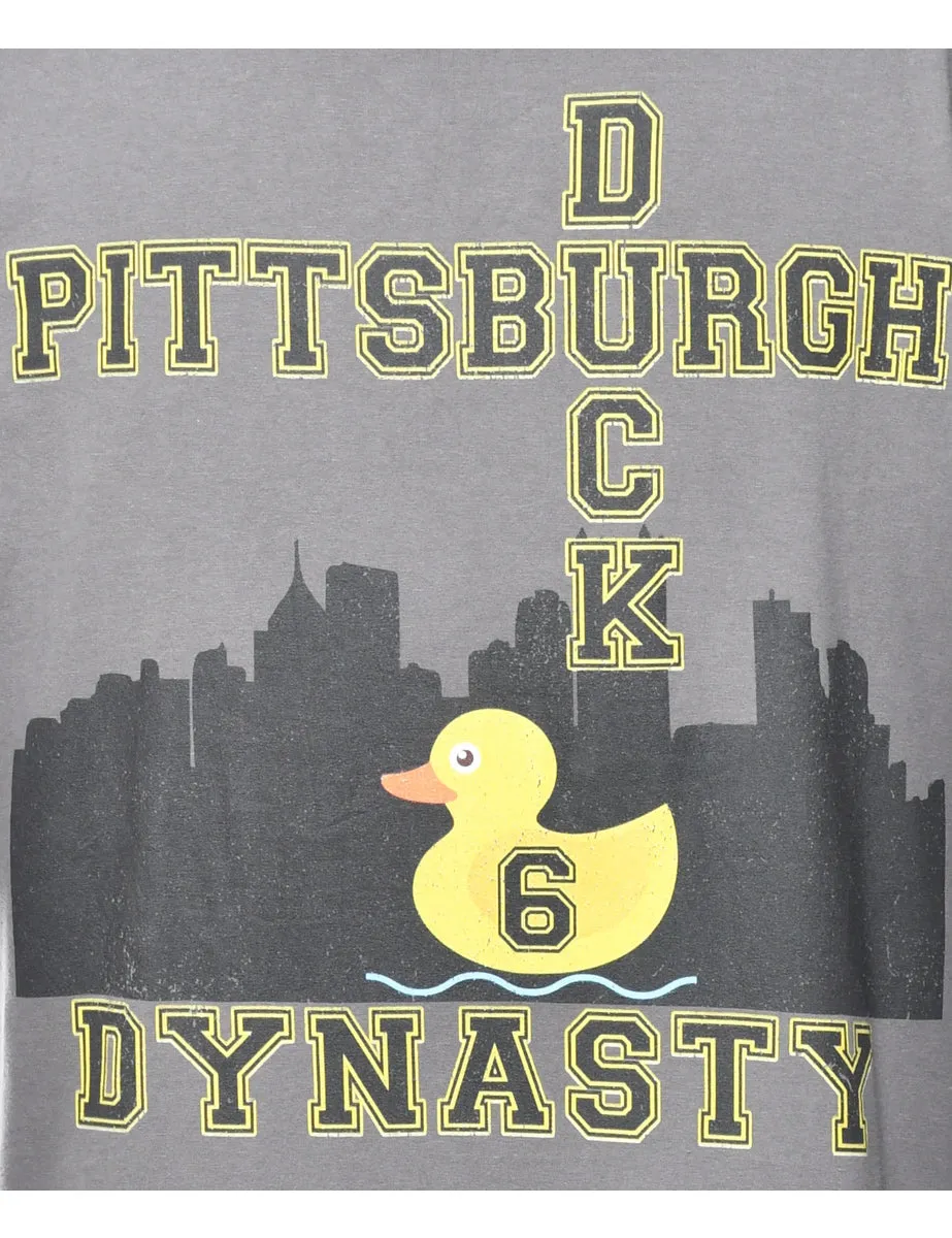 Pittsburgh Duck Dynasty Printed T-shirt - M