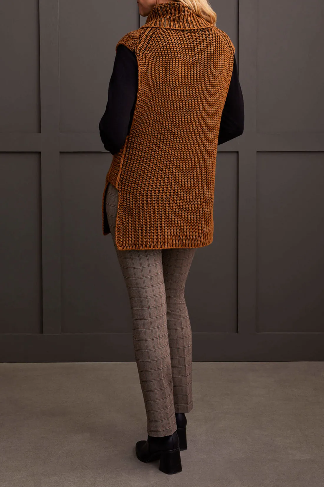 Plaited Cowl Neck Sweater, Walnut