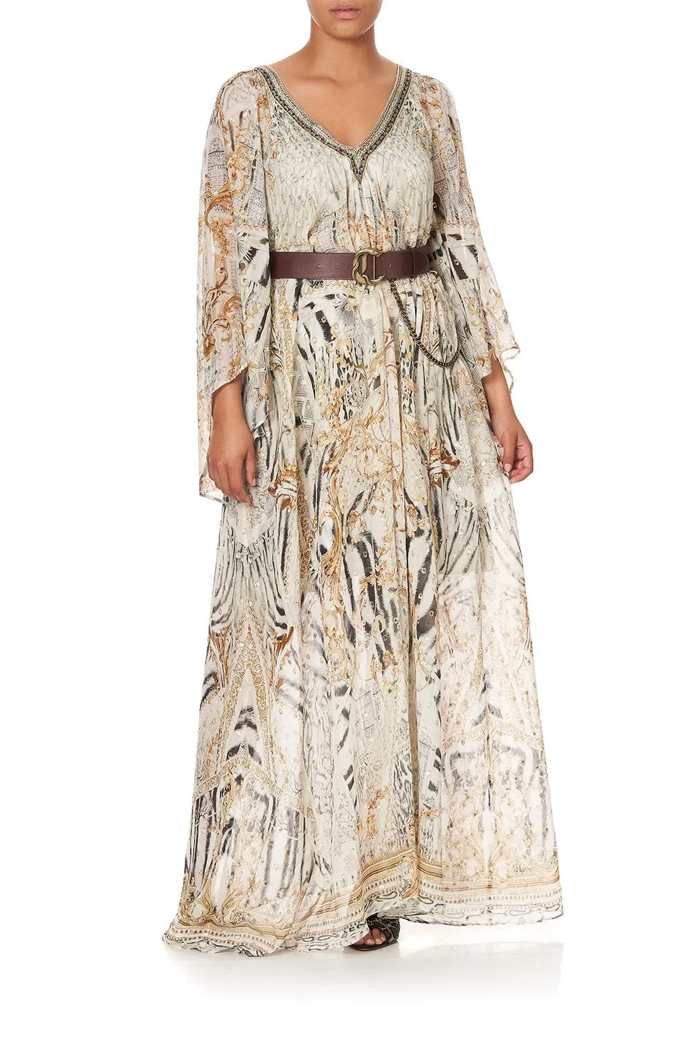 PLEAT SLEEVE LONG DRESS GATES OF GLORY