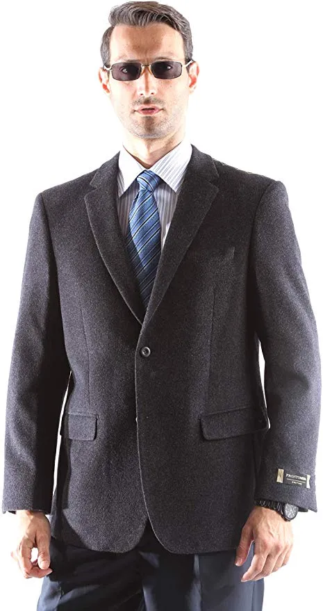 Prontomoda Men's 2 Button Luxury Wool Cashmere Winter Sportcoat Style J400912S in charcoal 932 (free shipping)