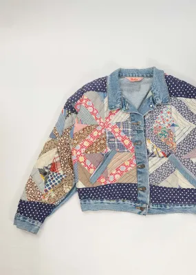 Quilted Patchwork Denim Jacket