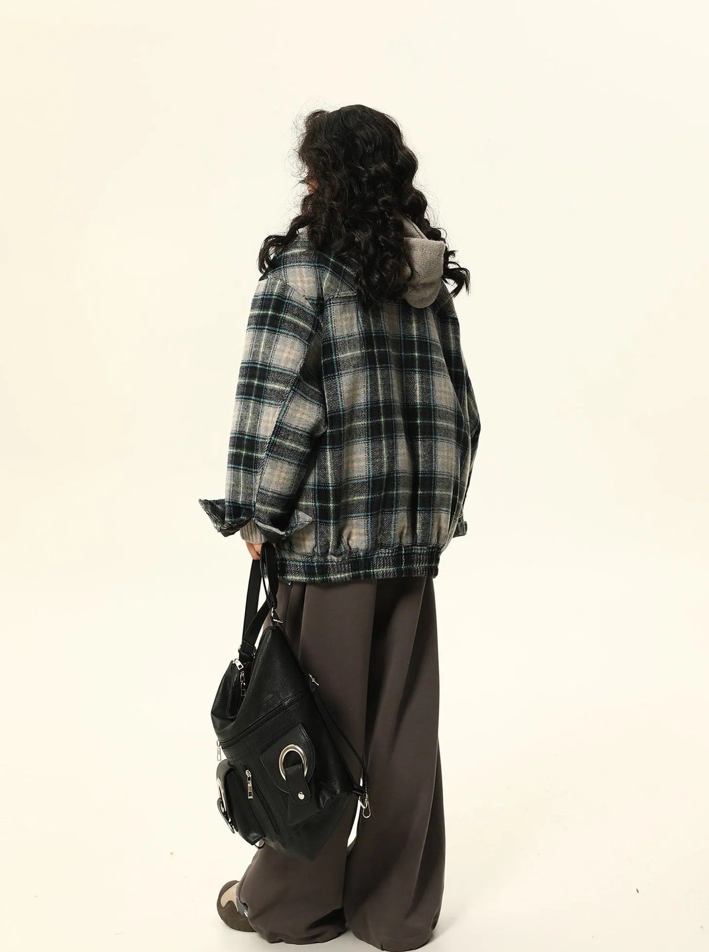 Retro Patchwork Plaid Puffer Jacket