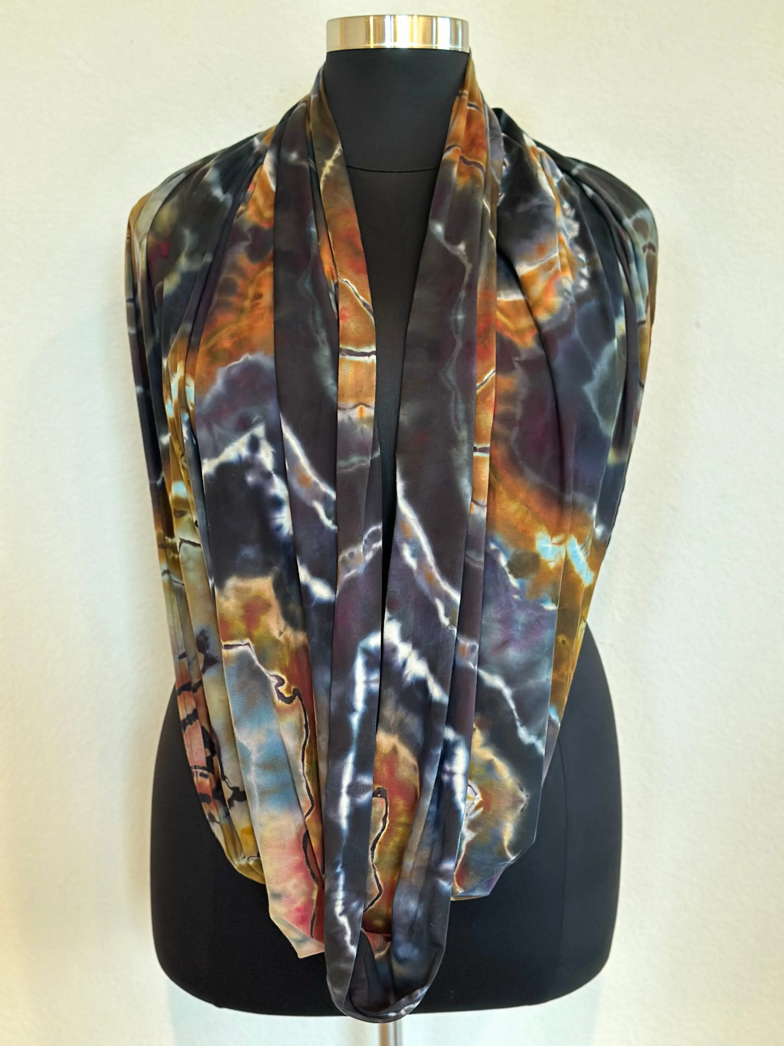 Reverse Geode Cotton Infinity Scarf inspired ‘Midnight Jasper’