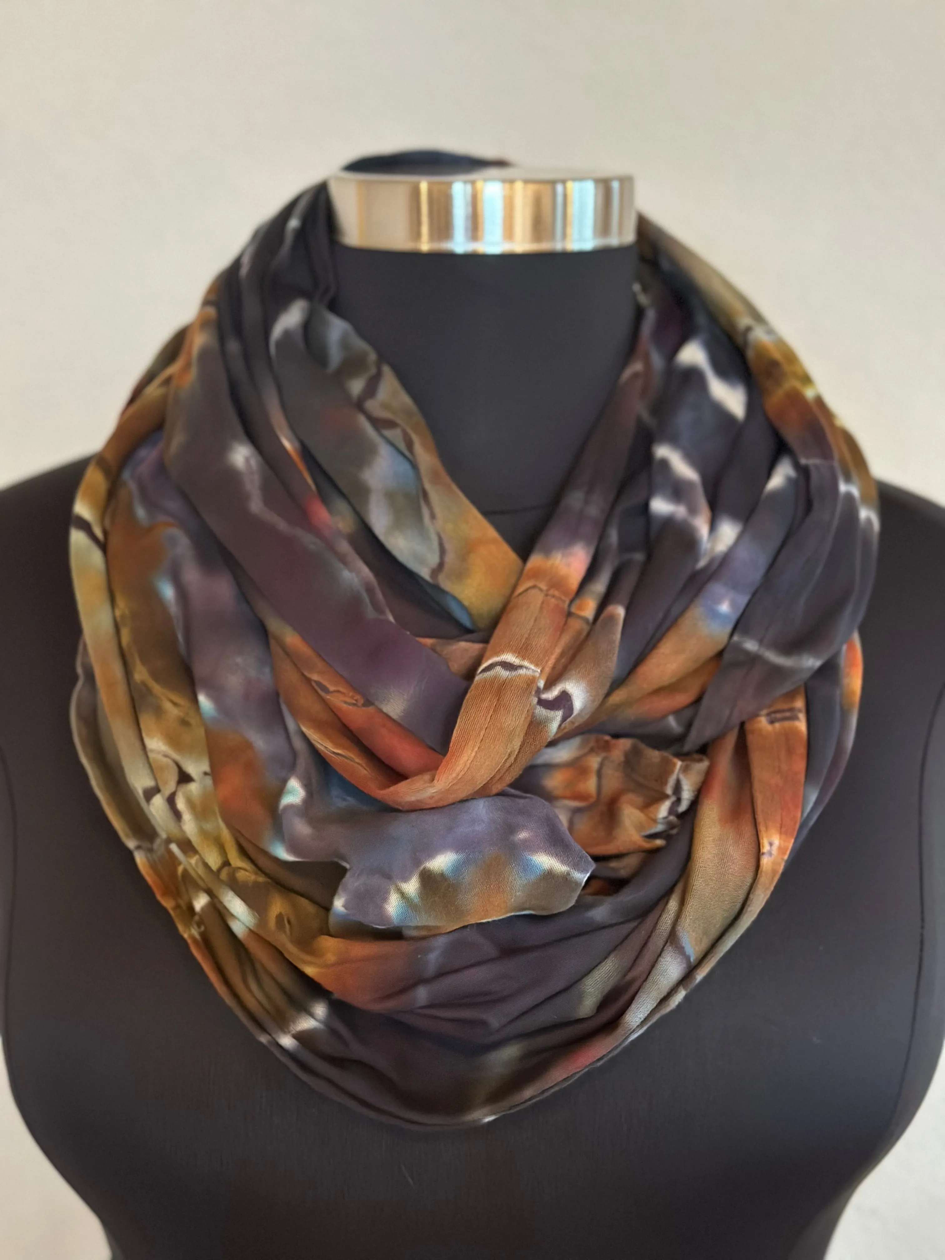 Reverse Geode Cotton Infinity Scarf inspired ‘Midnight Jasper’