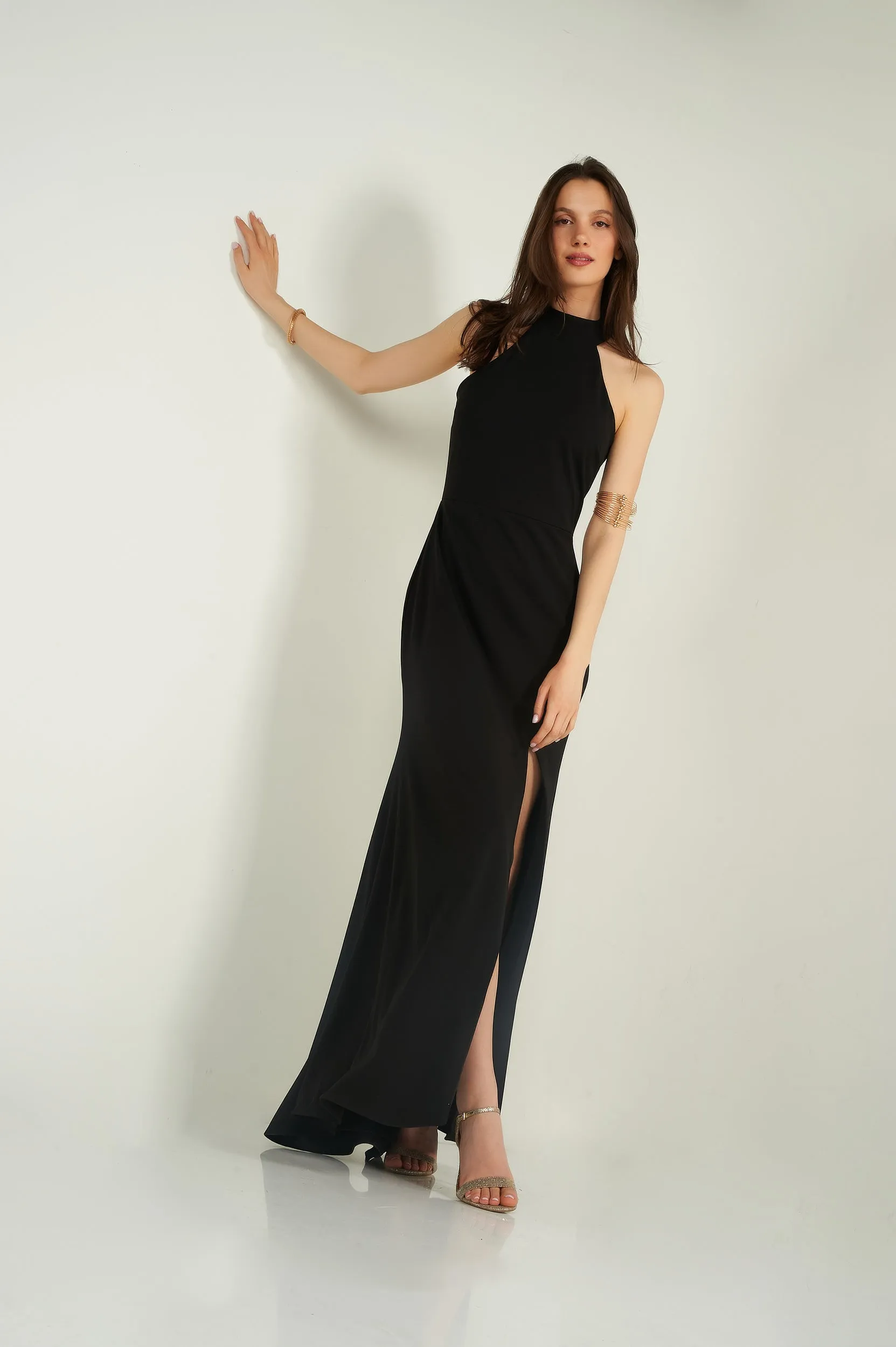 Robe maxi à col licou - DOCILA - (R-C11)