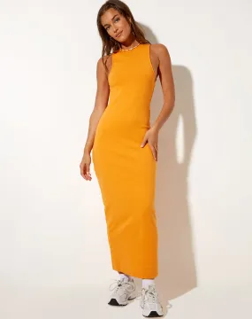 Sarves Maxi Dress in Rib Dark Orange