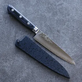 Seisuke Seiun VG10 33 Layer Damascus Petty-Utility 135mm Navy blue Pakka wood Handle with Sheath