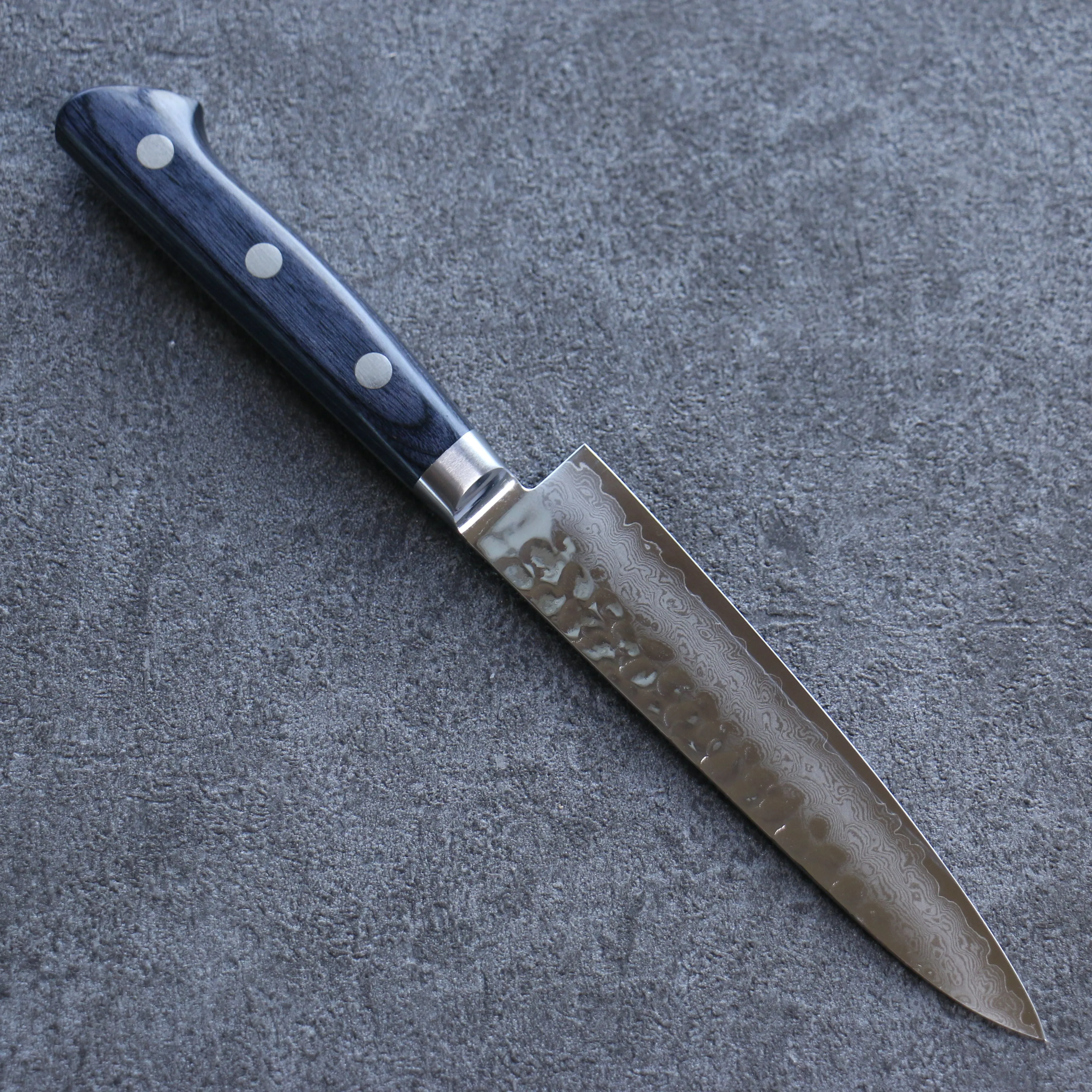 Seisuke Seiun VG10 33 Layer Damascus Petty-Utility 135mm Navy blue Pakka wood Handle with Sheath