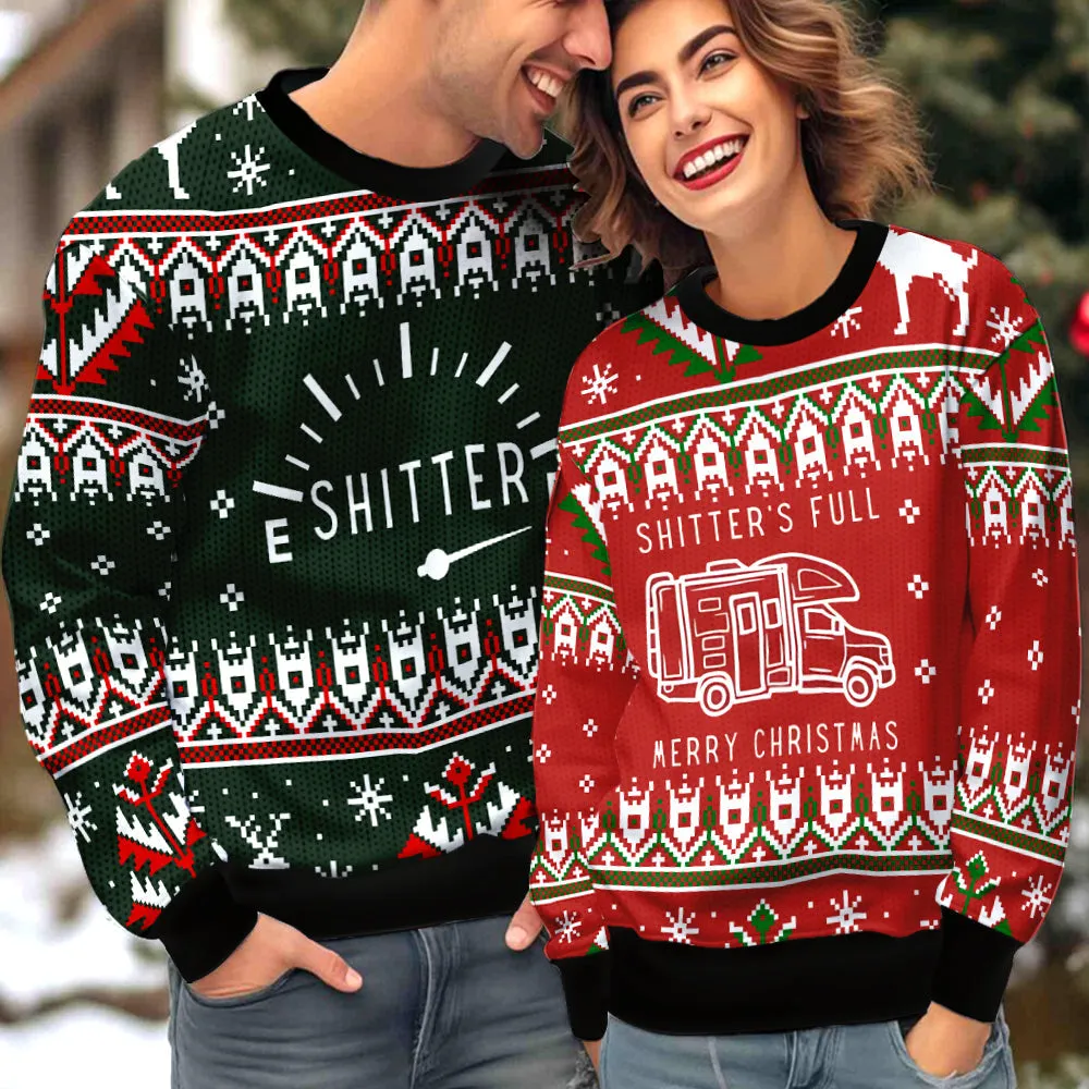 Shitters Full Couple Ugly Christmas Sweater Christmas Gift Anniversary Sweater