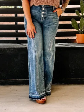 Siesta High Rise Denim Wide Leg Jeans