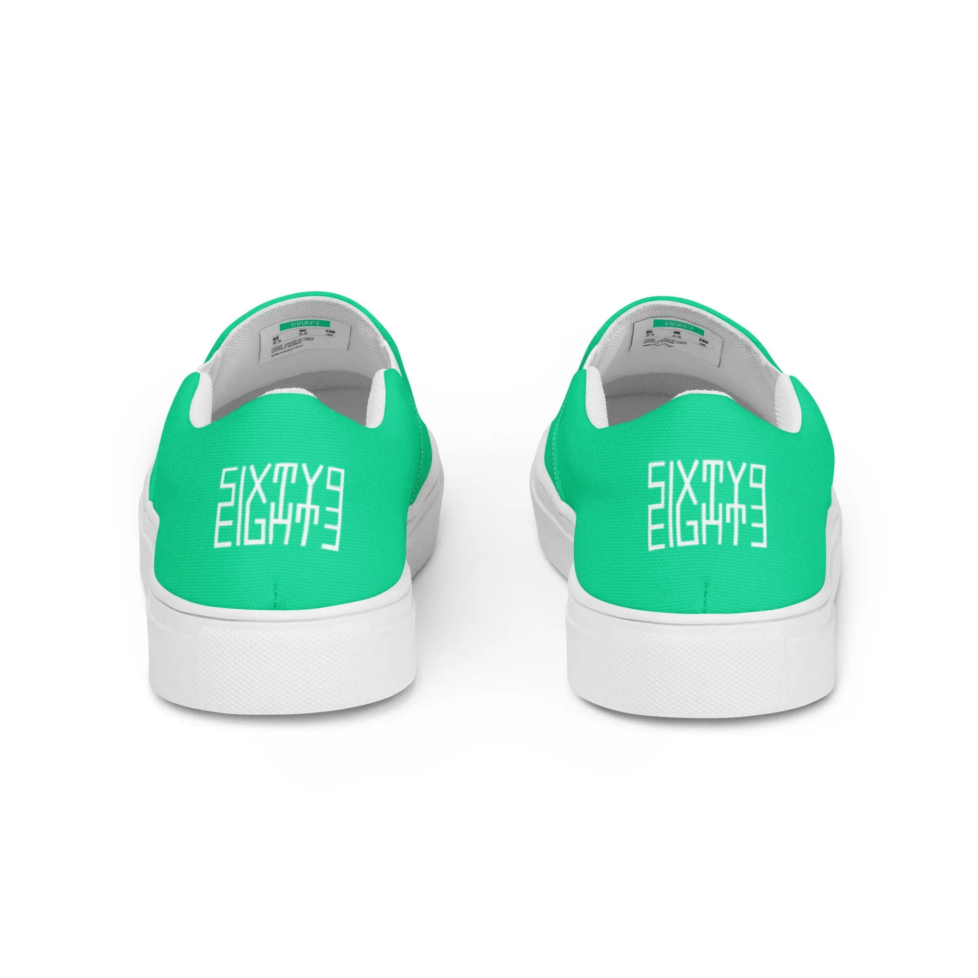 Sixty Eight 93 Logo White & Sea Green Women's Slip On Shoes