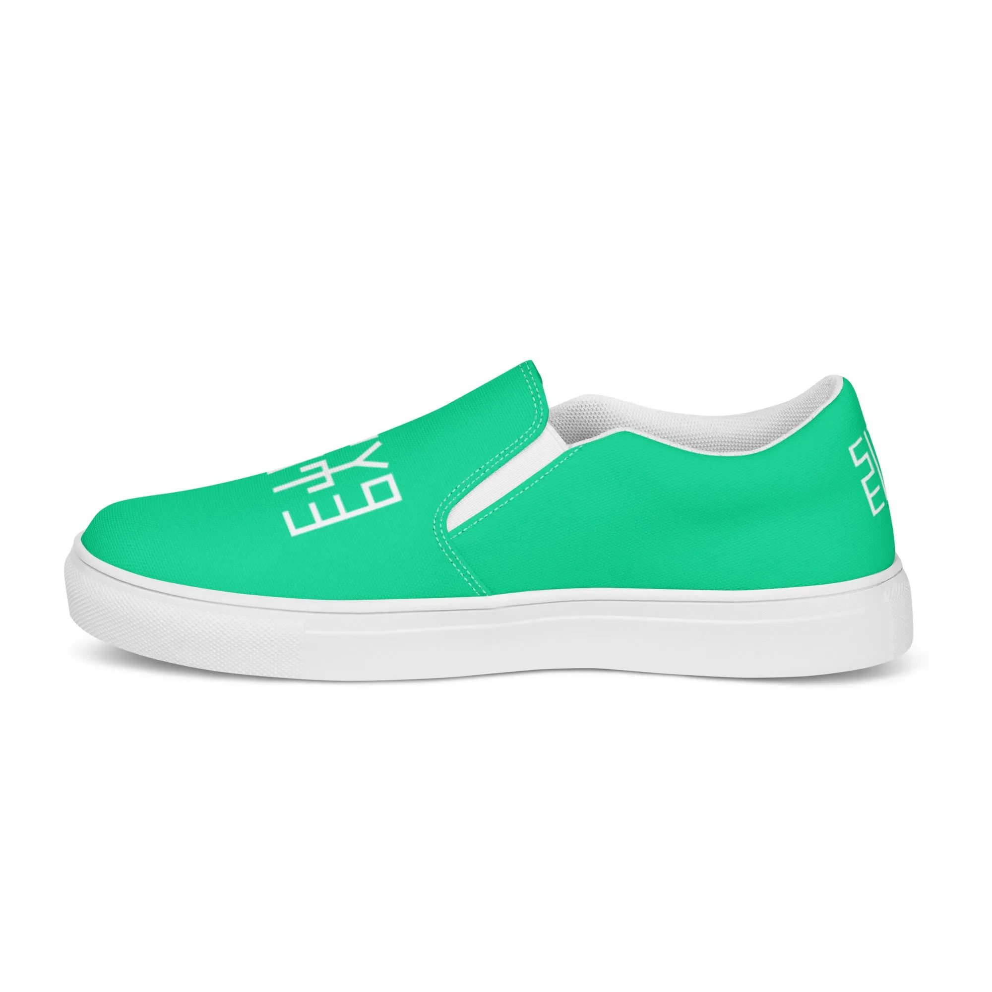 Sixty Eight 93 Logo White & Sea Green Women's Slip On Shoes