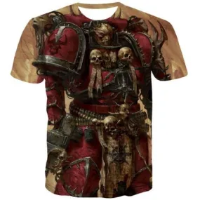 Skull T shirts Men Military Shirt Print Punk Rock Tshirts Cool Metal Tshirts Novelty Hip Hop T-shirts Graphic Short Sleeve